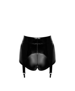 Short à jarretelles Glam F325 vinyle et wetlook