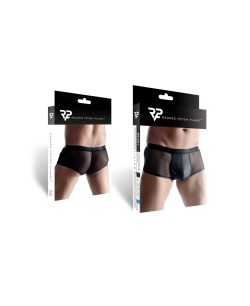 Boxer noir wetlook et mesh - Regnes