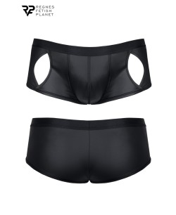 Shorty ouvert noir wetlook - Regnes