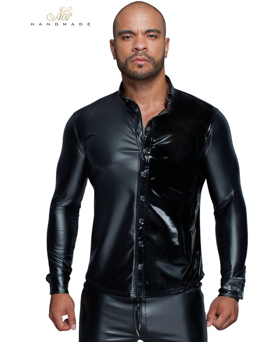 Chemise wetlook et vinyle H064