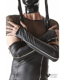 Gants longs en wetlook avec fermetures éclair - Regnes