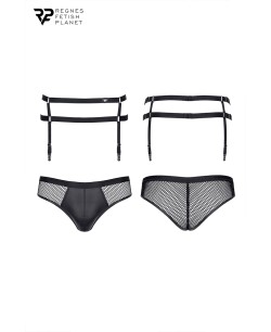 Porte-jarretelles et slip noir - Regnes