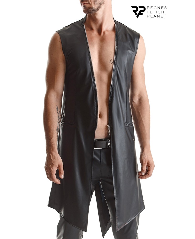Veste longue sans manche wetlook Marco - Regnes