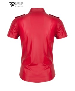 Chemise manches courtes wetlook rouge Carlo - Regnes