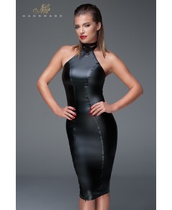 Robe moulante wet look F160