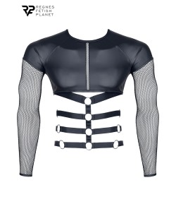 T-shirt harnais wetlook et maille - Regnes