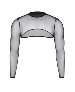 Crop top tulle noir transparent - Regnes