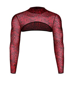 Crop top tulle zébré rouge et noir - Regnes