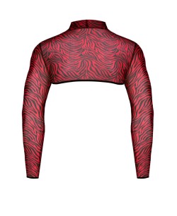 Crop top tulle zébré rouge et noir - Regnes