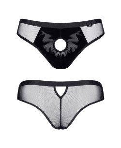Slip type brésilien noir ouvert - Regnes
